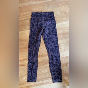 Lululemon Align Floral Purple and Black Leggings